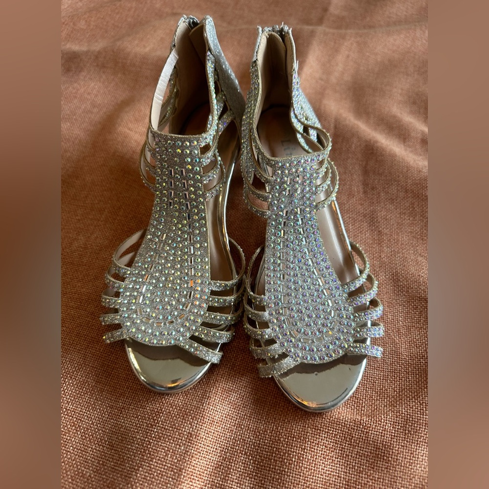 Elegant Silver Strappy Sandals